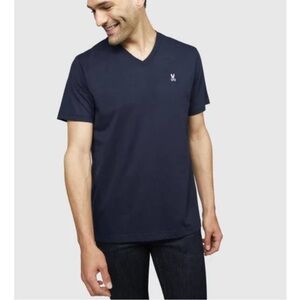 Psycho Bunny Mens Classic V Neck Tee in Navy